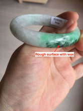 Load image into Gallery viewer, 47mm certified 100% natural Type A sunny green white oval jadeite jade bangle BP49-9340