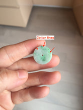 Load image into Gallery viewer, 16-19 mm Type A 100% Natural light green sunny green white Jadeite Jade Safety Guardian Button donuts Pendant group PB90