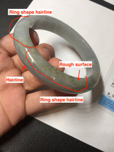 Load image into Gallery viewer, 57mm Certificated 100% natural type A light green/gray/black jadeite jade bangle BP53-5969