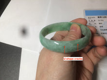 Load image into Gallery viewer, 52.5mm certified 100% natural Type A sunny green jadeite jade bangle BK5-3359