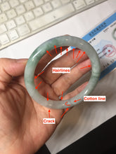 Load image into Gallery viewer, 卖了 59.8mm Certified Type A 100% Natural white/purple/green round cut jadeite Jade bangle PE124-0289