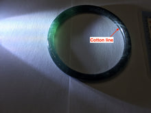 Load image into Gallery viewer, 58.8mm Certified Type A 100% Natural Half Black (乌鸡) / Half Watery Blue (蓝水)/gray Guatemala Jadeite Jade Bangle AZ146-1345