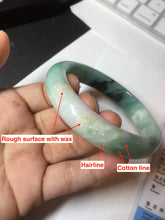 Load image into Gallery viewer, 57.6mm certified type A 100% Natural apple green/dark green jadeite jade bangle AX128-5220