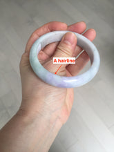Load image into Gallery viewer, 58mm 100% natural certified light green purple yellow(FU LU SHOU) jadeite jade bangle BN37-7345