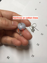 Load image into Gallery viewer, 14mm Type A 100% Natural purple/gray Abacus-Bead Peace and Safety Guardian Donuts Buckle jadeite Pendant group PH115-1