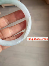 Load image into Gallery viewer, 55.5mm certified Type A 100% Natural light green/purple round cut Jadeite Jade bangle BK67-9881