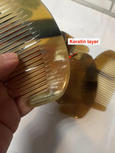 Load image into Gallery viewer, 10x5cm 100% Natural black brown yellow Buffalo Horn half moon Comb with flaws group NJ1