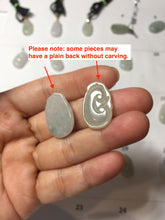 Load image into Gallery viewer, 100% Natural type A light green/light green/white/purple/gray jadeite Jade RuYi(如意) pendant PJ130