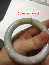 Load image into Gallery viewer, 51mm Certified 100% natural Type A light green purple brown chubby round cut jadeite jade bangle BQ15-5802