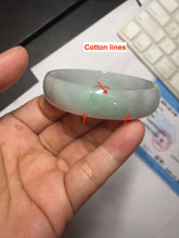 Load image into Gallery viewer, 51.6mm Certified Type A 100% Natural sunny green light green white thin Jadeite Jade bangle BS120-1581