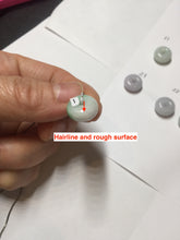 Load image into Gallery viewer, 12.5mm Type A 100% Natural sunny green white purple Jadeite Safety Guardian Button donuts pendant PH60 Add on item