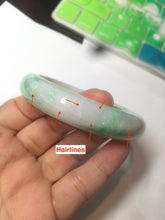 Load image into Gallery viewer, 56.4 mm certificated Type A 100% Natural sunny green/white/purple Jadeite Jade bangle S59-4130