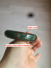 Load image into Gallery viewer, 57mm type A 100% Natural icy dark green/black jadeite jade bangle AY36-1097