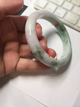Load image into Gallery viewer, 60.6mm certified 100% Natural sunny green/white/purple/brown Jadeite Jade bangle AZ165-4034