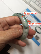 Load image into Gallery viewer, 54.5mm certified Type A 100% Natural sunny green white purple Jadeite Jade bangle BQ45-4132