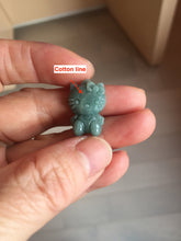 Load image into Gallery viewer, Type A 100% Natural dark green blue gray Guatemala jadeite jade cat kitty pendant PC143 Add one item