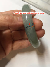Load image into Gallery viewer, 55.2mm certified type A 100% Natural icy watery light green with dark green flowers jadeite jade bangle PH58-1057
