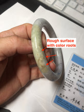 Load image into Gallery viewer, 56.7mm Certified 100% natural Type A white/purple/brown/yellow chubby round cut jadeite jade bangle BQ37-5803
