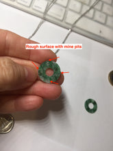 Load image into Gallery viewer, 16.3mm Type A 100% Natural sunny green Jadeite Safety Guardian Button donuts pendant PF52
