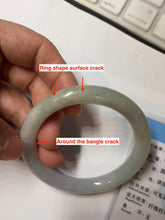 Load image into Gallery viewer, 53.4mm certified 100% natural Type A gray green white purple round cut jadeite jade bangle AA122-4914