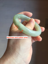 Load image into Gallery viewer, 51mm Certified 100% Natural icy waery light green/yellow/gray nephrite jade bangle HN37-3595
