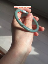 Load image into Gallery viewer, 59mm Certified Type A 100% Natural light green/blue/brown slim round cut Guatemala Jadeite bangle AA56-5836