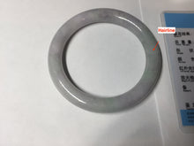 Load image into Gallery viewer, 58.5mm certified type A 100% Natural light green/purple round cut Jadeite Jade bangle BM83-0021