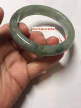 Load image into Gallery viewer, 57.9mm Certified Type A 100% Natural green/gray/black chubby Jadeite bangle PB240-9525