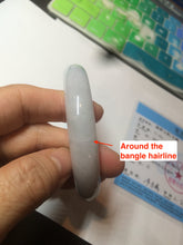 Load image into Gallery viewer, 58.9mm Certified Type A 100% Natural white/green/light purple Jadeite Jade bangle AZ23-5073