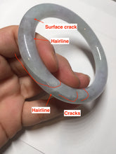 Load image into Gallery viewer, 56mm Certified type A 100% Natural icy watery light green/purple round cut Jadeite bangle BN41