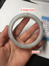 Load image into Gallery viewer, 58mm Certified type A 100% Natural light green/white Jadeite bangle AR118-0253