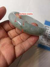 Load image into Gallery viewer, 53.2mm Certified Type A 100% Natural light green purple white Jadeite bangle PB291-3362