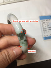 Load image into Gallery viewer, 57mm Certified Type A 100% Natural sunny green white purple gray Jadeite bangle PE122-1261