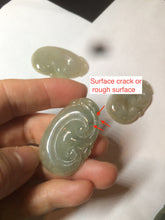 Load image into Gallery viewer, 100% Natural type A dark green/light green/gray jadeite Jade RuYi(如意) pendant BF75