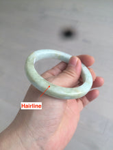 Load image into Gallery viewer, 53.5mm certified Type A 100% Natural light green/brown square Jadeite Jade bangle R104-1761
