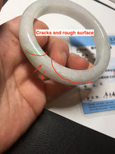 Load image into Gallery viewer, 56.6mm certified 100% natural Type A icy watery light green/white jadeite jade bangle BP52-3872