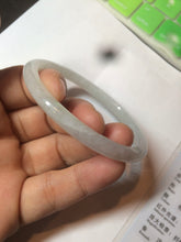 Load image into Gallery viewer, 51mm Certified Type A 100% Natural icy watery light green/white oval Jadeite Jade bangle AR91-1490