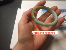 Load image into Gallery viewer, 53mm Certified Type A 100% Natural apple green brown oval Jadeite bangle BH97-2190