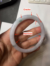 Load image into Gallery viewer, 60.5mm certified Type A 100% Natural light green light purple round cut Jadeite Jade bangle PH219-3209