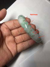 Load image into Gallery viewer, 54mm 100% natural certified sunny green/white (白底青) jadeite jade bangle BL36-5240