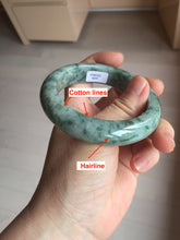 Load image into Gallery viewer, 56mm certified Type A 100% Natural dark green gray Jadeite Jade bangle BS112-6647