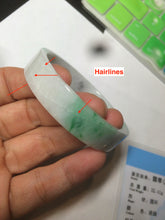Load image into Gallery viewer, 52.5mm Certified type A 100% Natural sunny green/purple/white square Jadeite Jade bangle AT87-4715
