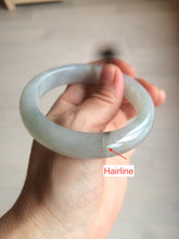 Load image into Gallery viewer, 55.9mm Certified Type A 100% Natural Icy watery white/gray/clear Jadeite Jade bangle BG20-5830