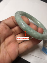 Load image into Gallery viewer, 53.3mm certified natural 100% natural Type A light green round cut jadeite jade bangle BP19-5001