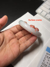 Load image into Gallery viewer, 52mm certified Type A 100% Natural green/white oval Jadeite Jade bangle BM60-0287