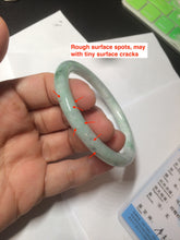 Load image into Gallery viewer, 57mm Certified Type A 100% Natural sunny green round cut Jadeite Jade bangle AK77-3296