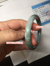 Load image into Gallery viewer, 52.5mm Certified Type A 100% Natural green purple round cut jadeite Jade bangle PJ37-0284