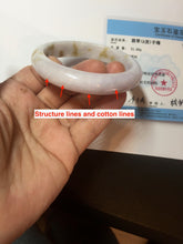 Load image into Gallery viewer, 58mm certified 100% natural Type A light purple yellow white (Whispers of Autumn) jadeite jade bangle PB69-9035