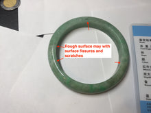 Load image into Gallery viewer, 58.4mm Certified Type A 100% Natural sunny green gray Jadeite Jade bangle PA117-9894