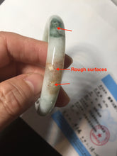 Load image into Gallery viewer, 53.5mm certified natural 100% natural Type A light green red round cut jadeite jade bangle BP22-7250